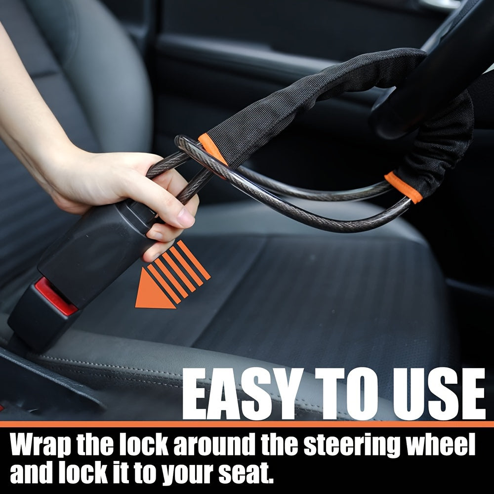 Universal Steel Steering Wheel Lock Anti-Theft Device for Most Vehicles