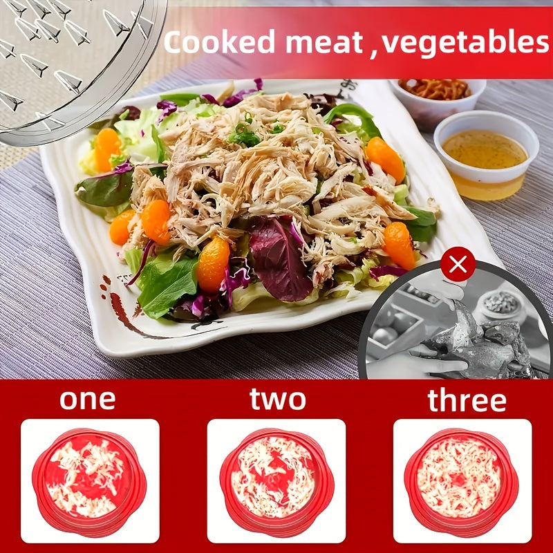 Chicken Shredder Set 2 Ergonomic Tools Kitchen Meat Shredding with Lid and Brush