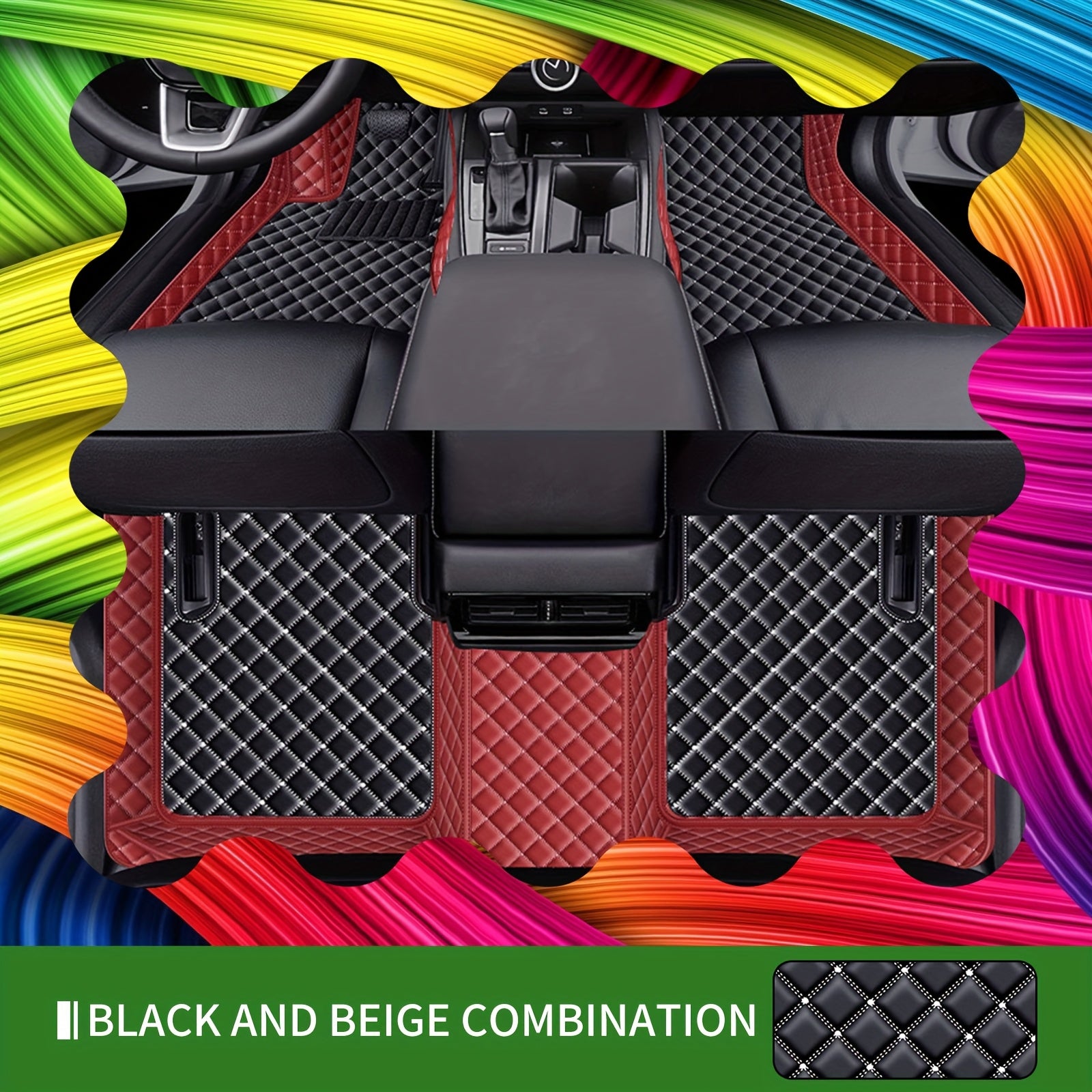 Car Floor Mats Three-Piece Set PU Leather Durable Easy to Clean for EV Models