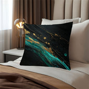 Cyan Paint Streaks Double-Sided Pillow Cover for Christmas Winter Easter Farmhouse Decor