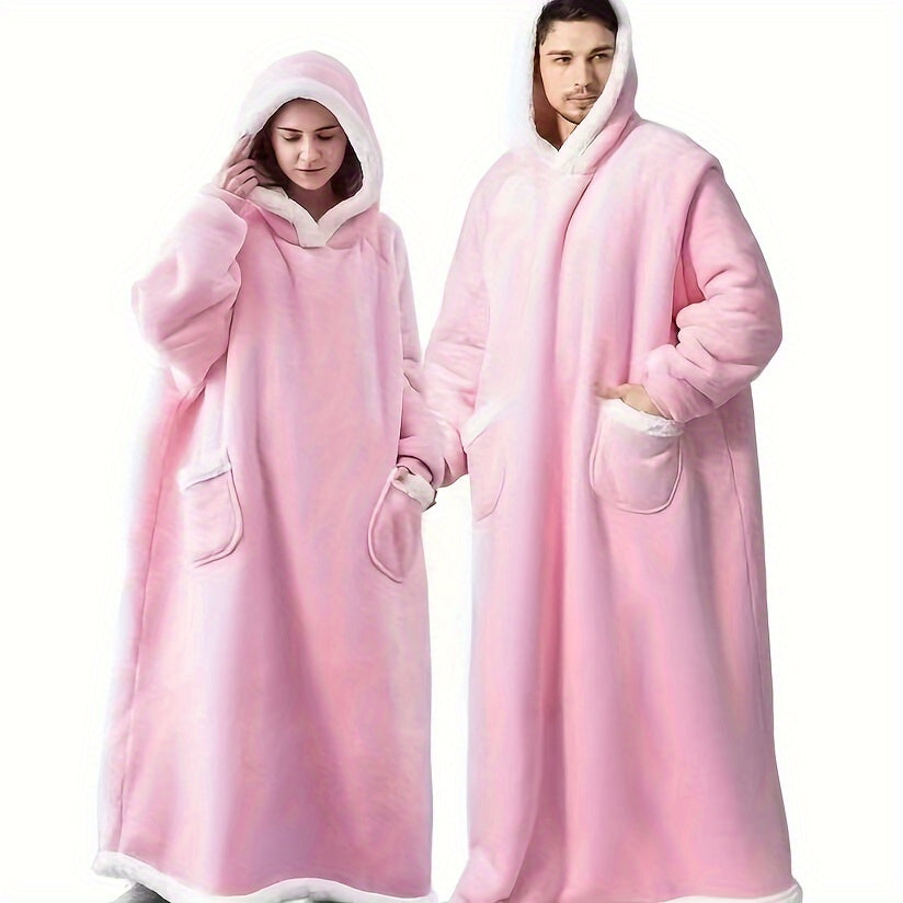 Unisex Fleece Blanket Hoodie for Adults and Kids Cozy Wearable Blanket