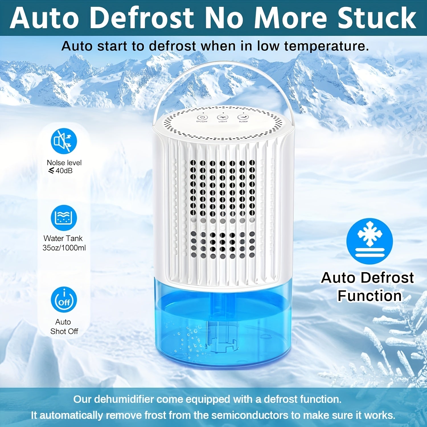 Kichik uy uchun namlikni olib tashlovchi qurilma, yotoq xonasi va shkaf uchun, jim, kompakt, namlikni yutuvchi