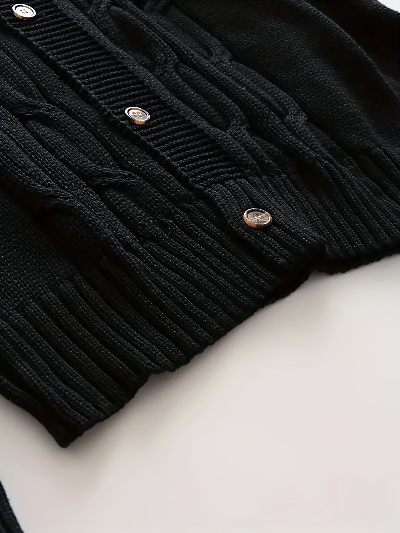 Men's V-Neck Knitted Cardigan Solid Color Acrylic Casual Autumn Winter Top