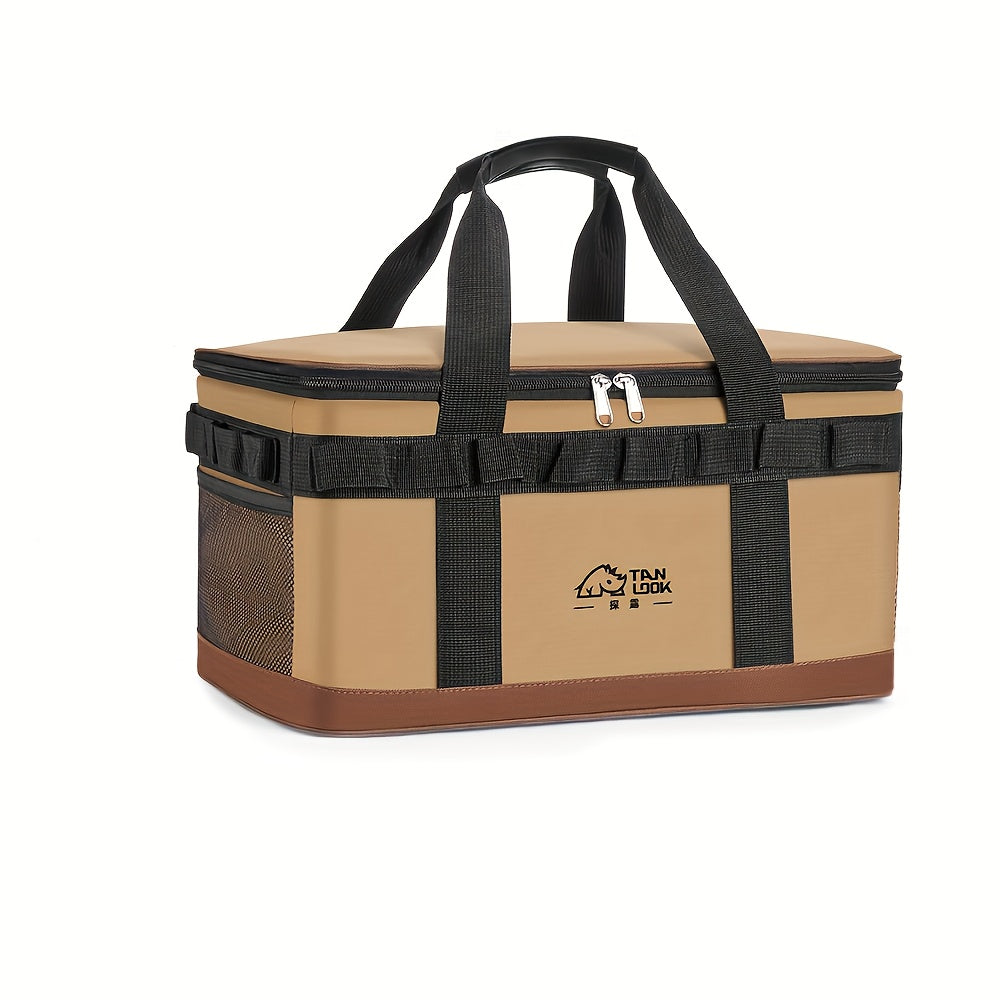 Large Capacity Waterproof Polyester Cooler Bag with Dual Color Options and Carry Handles