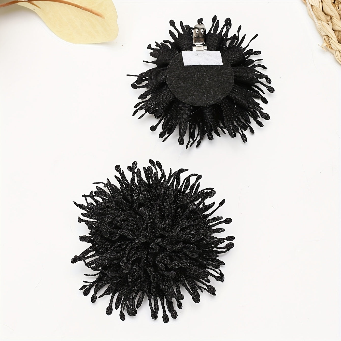 Women's Black PVC Shoe Clips with Floral Design for Shoes, Removable, Fashion Accessory