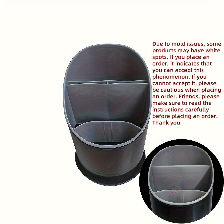 Set of 2 Plastic Kitchen Utensil Holders with Drainage and Flatware Organizer