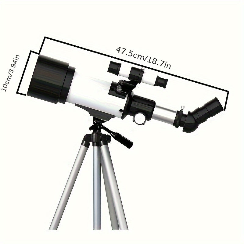 70mm Aperture Astronomical Refractor Telescope for Adults with 300mm Tripod and Phone Adapter