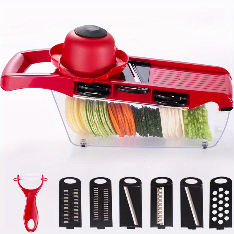 Vegetable Chopper and Slicer Set with Container, Manual Food Grater, Onion Mincer