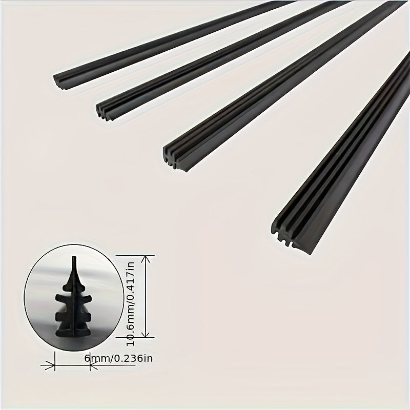 Universal Car Wiper Blade Rubber Strip Durable 10.6mm Quiet High-Quality