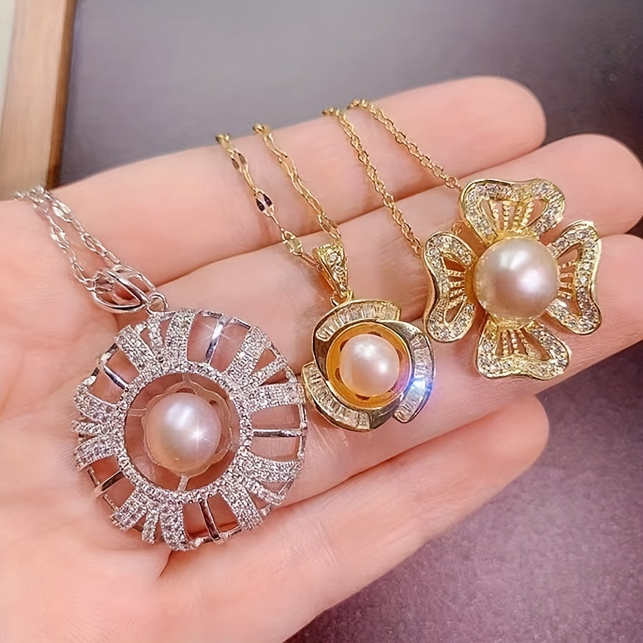 10-Piece Freshwater Pearl Pendant Necklace Set for Women Wedding Jewelry