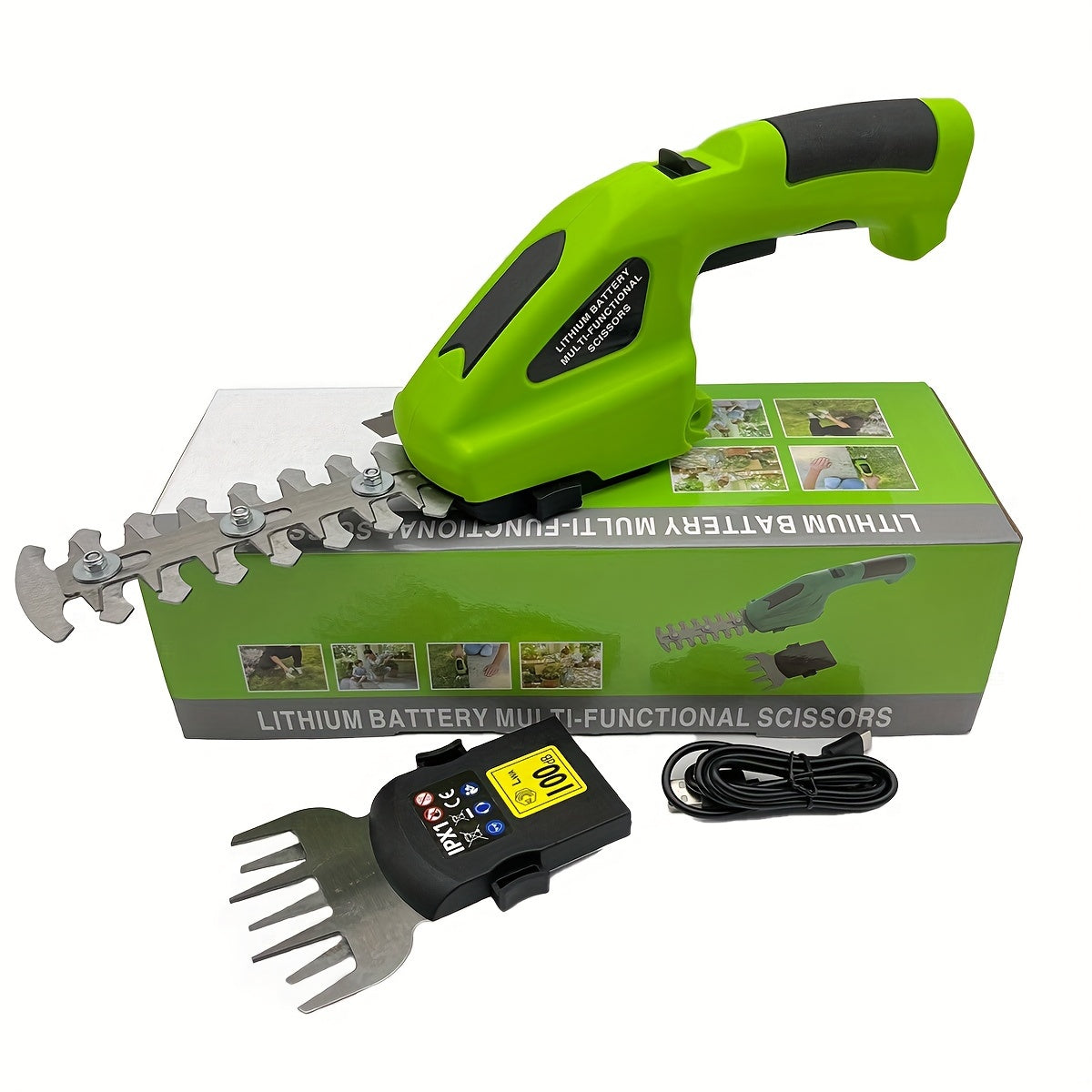 Electric 2-in-1 Hedge Trimmer and Pruning Shears Rechargeable Battery