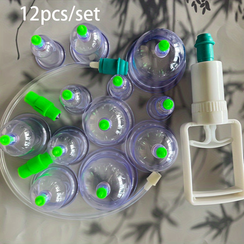 12-Piece Cupping Therapy Set Vacuum Suction Cups for Body Massage and Health Care