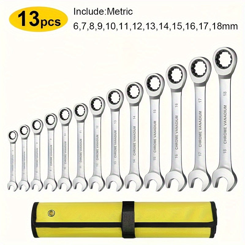 Mechanical Wrench Set for Auto Repair Metal No Electricity or Battery