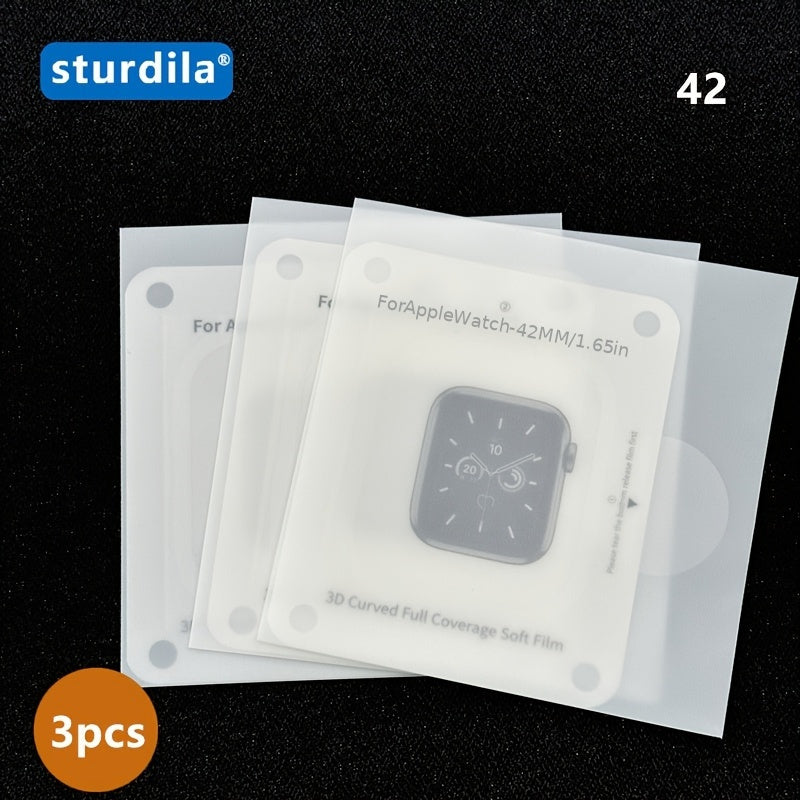 3Pcs Apple Watch Screen Protector Series 8 9 Ultra TPU Full Coverage Scratch-Resistant