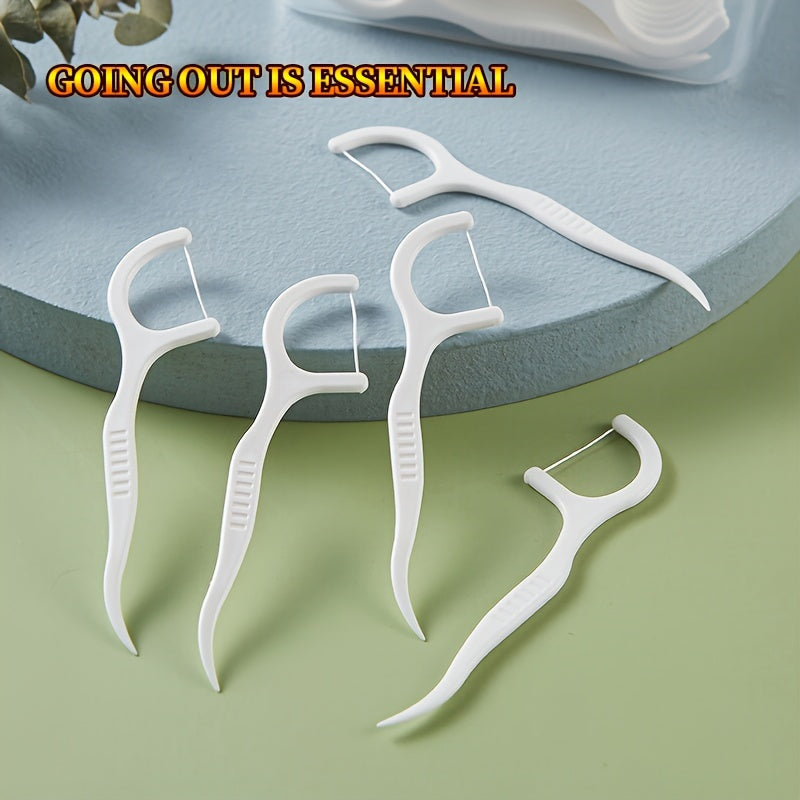10Pcs Dental Floss Picks with Textured Grip Unflavored Deep Cleaning Travel