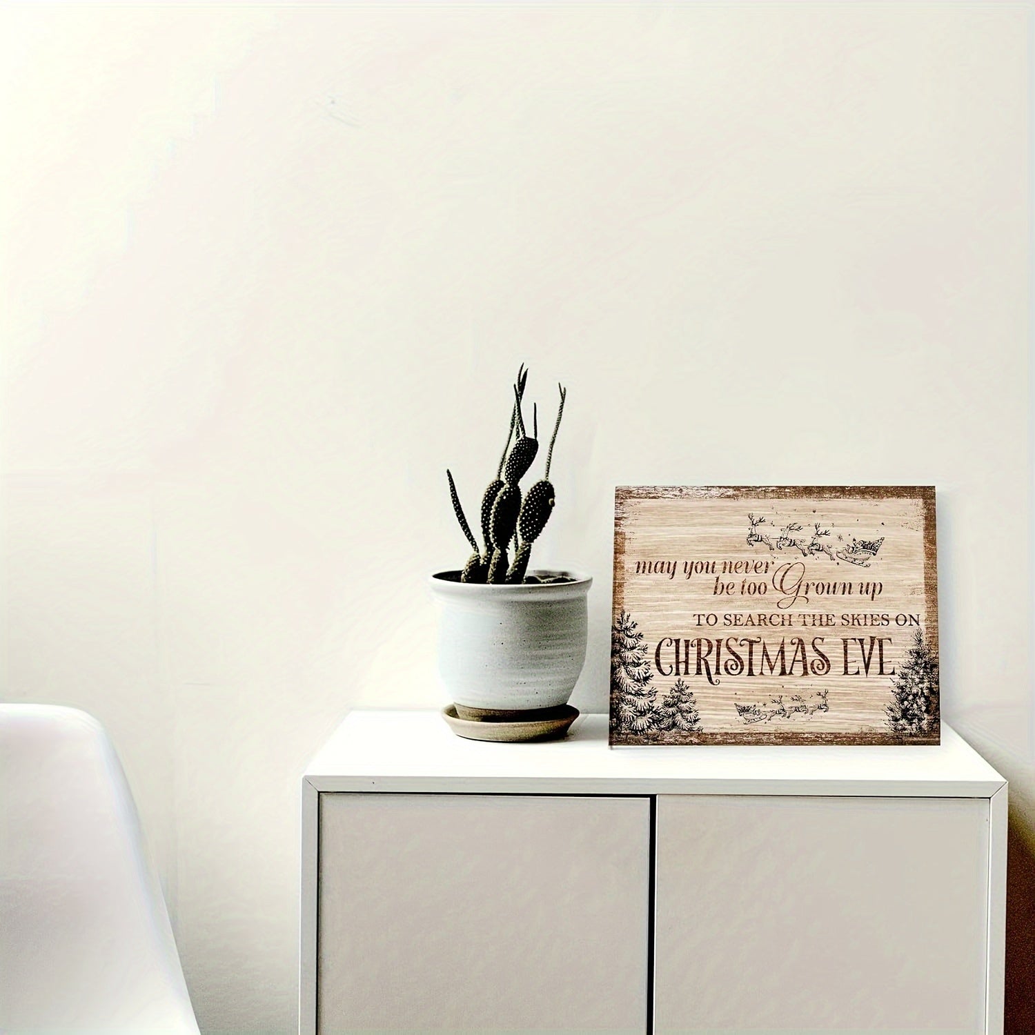 Farmhouse Christmas Wall Art Canvas Decor with Christmas Sign May You Never Be Too Grown Up to Search 30x40 cm Frameless House Decor