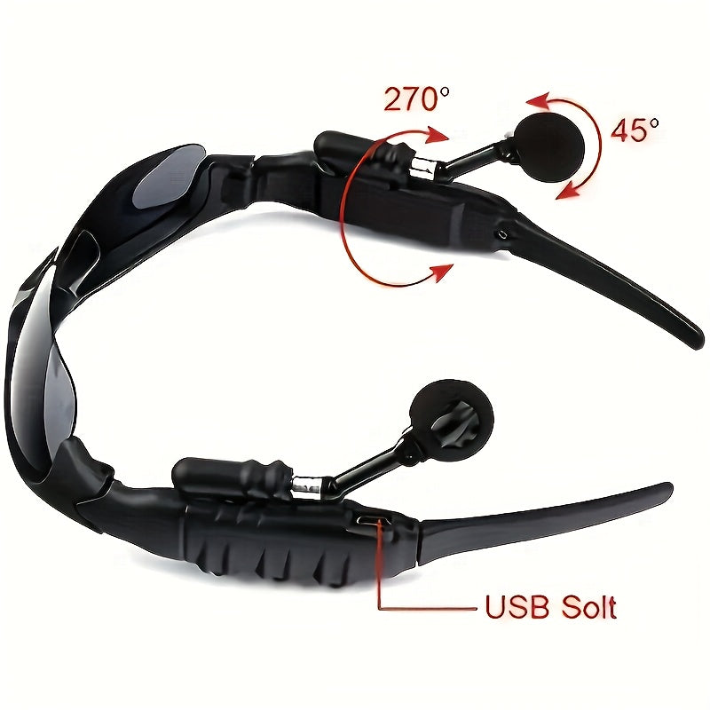 Wireless Smart Glasses with Microphone and USB Charging for Outdoor Activities