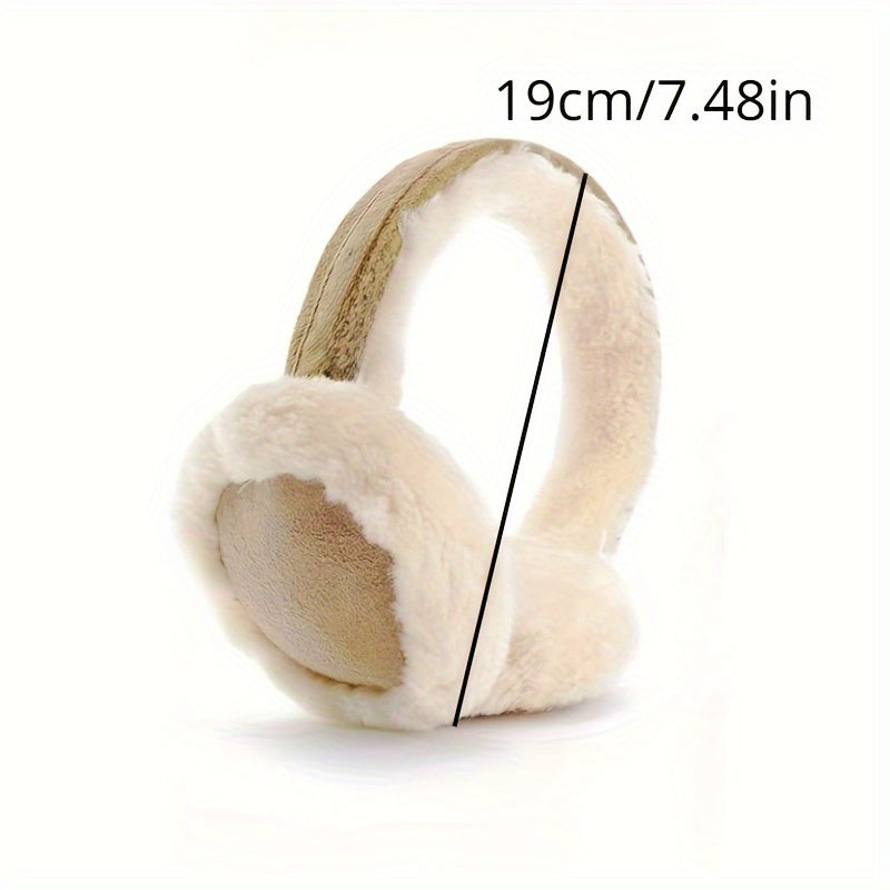 Stylish Suede Ear Warmers Foldable Earmuffs for Men Women Winter Outdoor
