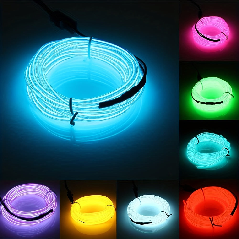 Tira de luces LED con batería de cable EL para decoraciones y fiestas DIY