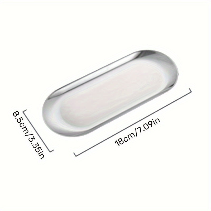 Organizador de bandeja de acero inoxidable dorado para maquillaje, perfume, joyas y decoración de baño