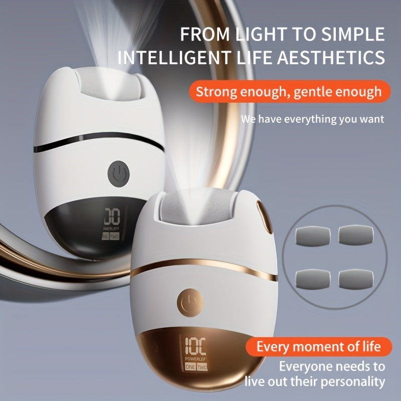 Электрическая щетка для ног с ЖК-дисплеем и 5 насадками для удаления омертвевшей кожи