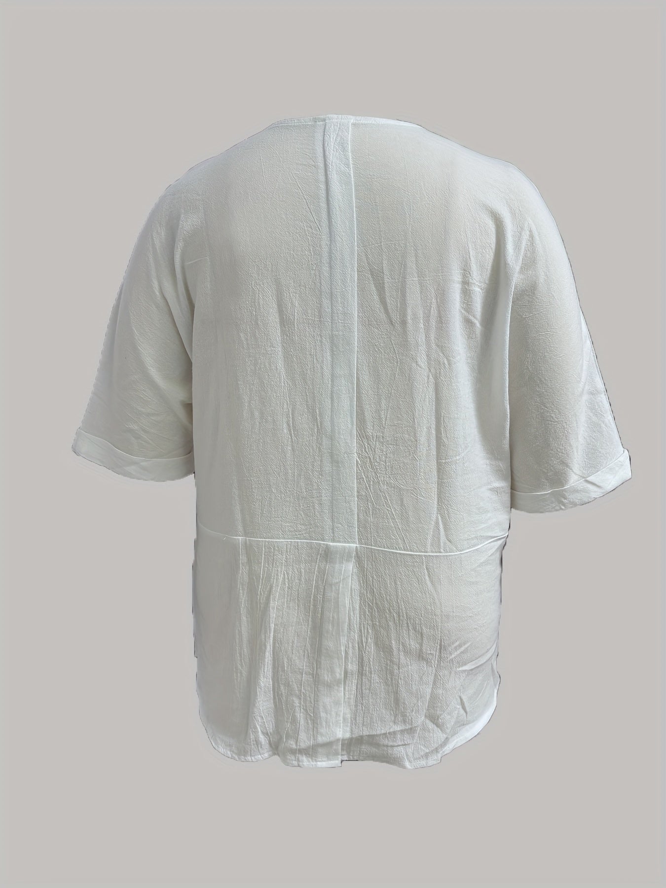 Women's Loose Casual Oversized Cotton Round Neck Shirt