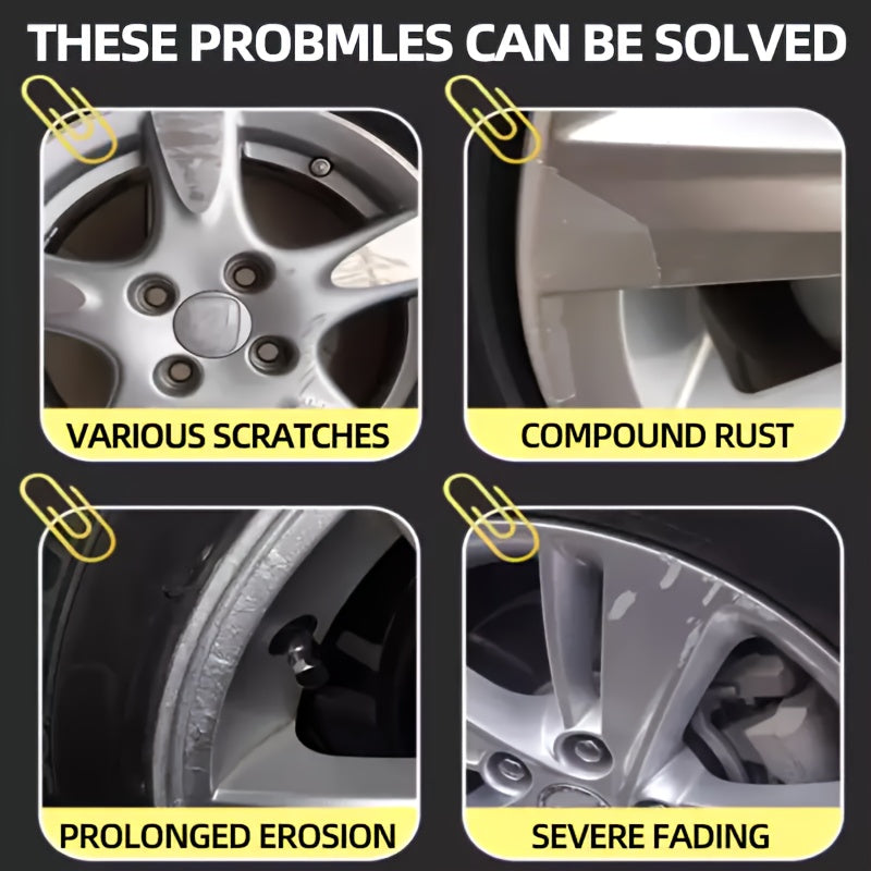 Avtomobil g'ildirak chizig'ini tuzatish uchun pasta, alyuminiy alloy disklari uchun, qora va oq