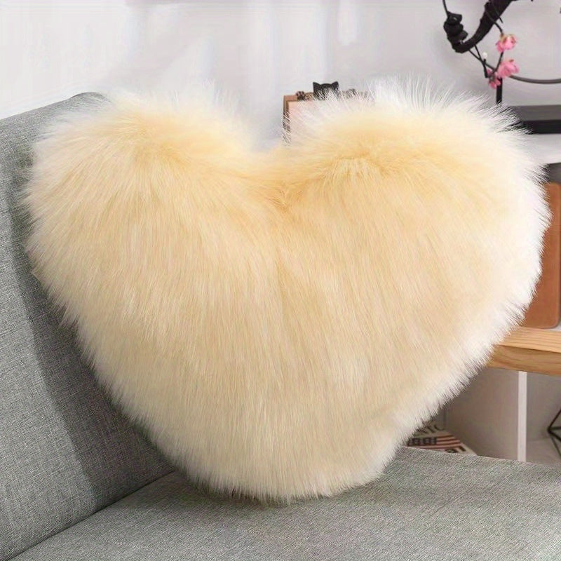 Heart-Shaped Throw Pillow for Living Room or Bedroom Long Plush Softness and Comfort