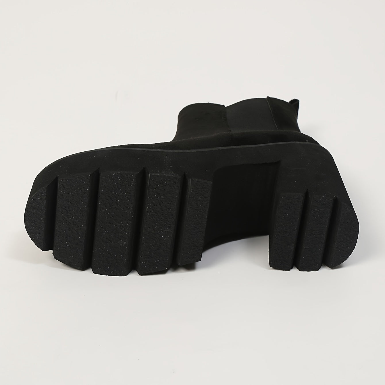 Women's Solid Color Platform Boots with Chunky Heels and Round Toe