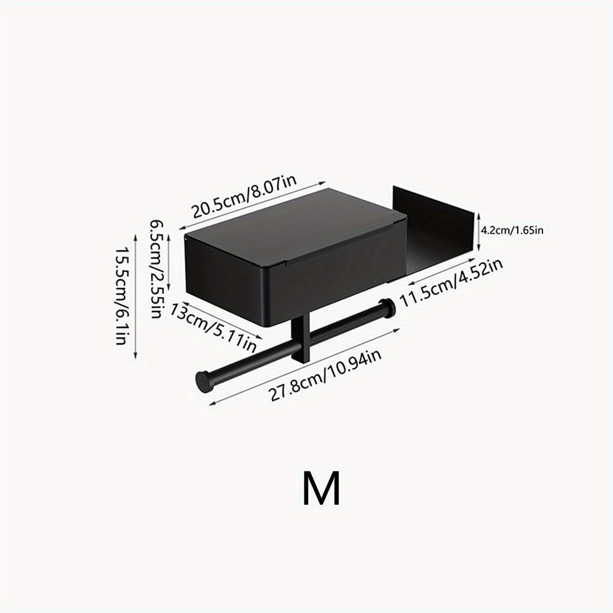 Stainless Steel Toilet Paper Holder with Shelf and Wipes Dispenser for Bathroom Organization