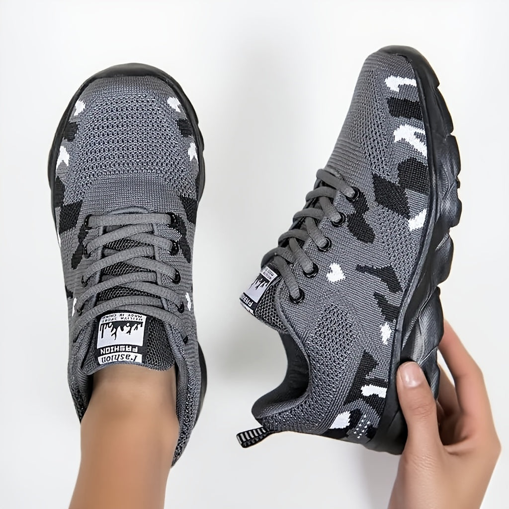 Women's Camouflage Mesh Sneakers Lightweight Slip-Resistant Walking Shoes