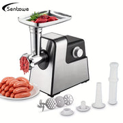 Elektrik go'sht maydalagich - zanglamaydigan po'lat, 220-240V EU plagi, plagin bilan ishlaydigan, kolbasa to'ldirish, Kibbeh va Kubbe kolbasa tayyorlash uchun uy sharoitida Hamburgers qilish uchun