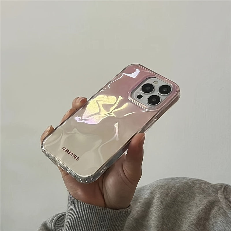 Розовый градиентный водяной рябь TPU чехол для iPhone 11 12 13 14 15 16