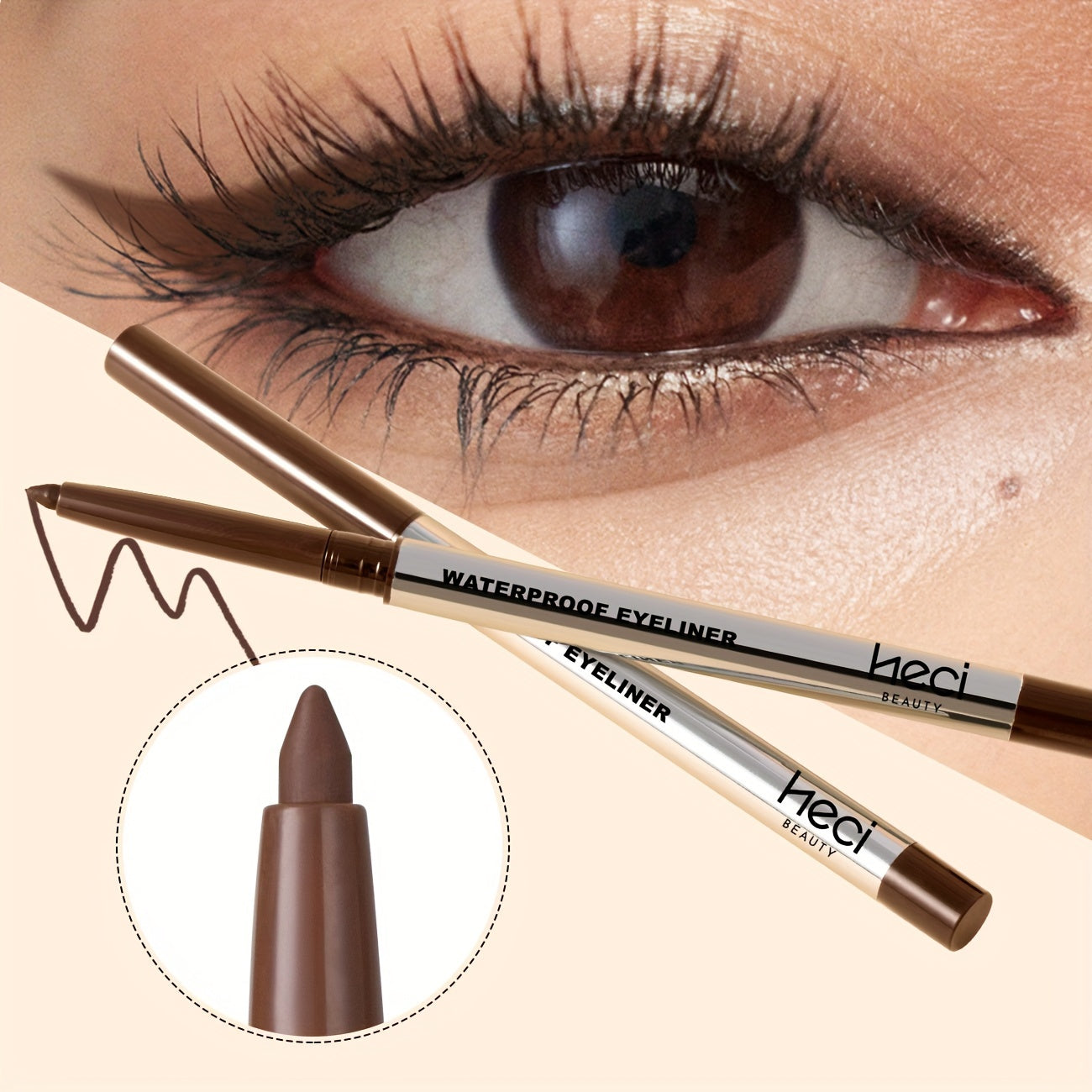 Bolígrafo de gel delineador de ojos impermeable para mujer, para piel sensible, a prueba de manchas, de secado rápido