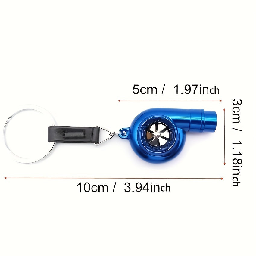 Rotating Turbine Keychain with Whistle for Car Enthusiasts and Gifts