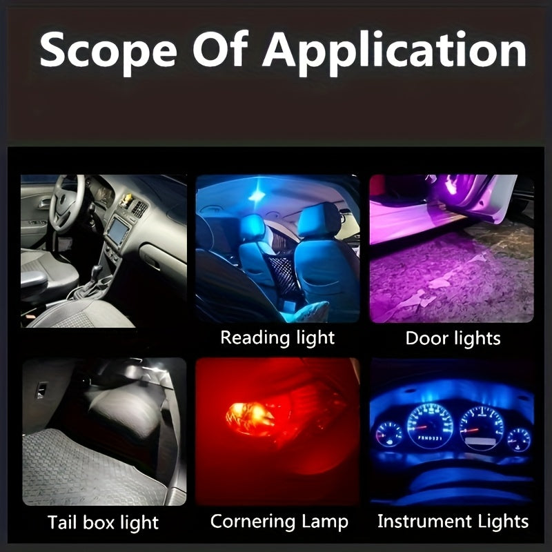 Lámparas LED de interior, pack de 10 en 7 colores para vehículos, fácil de instalar