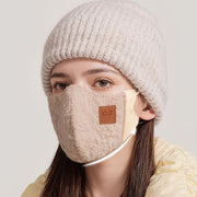 Winter Plush Double-Layered Face Mask for Men Women Warm Windproof Polyester