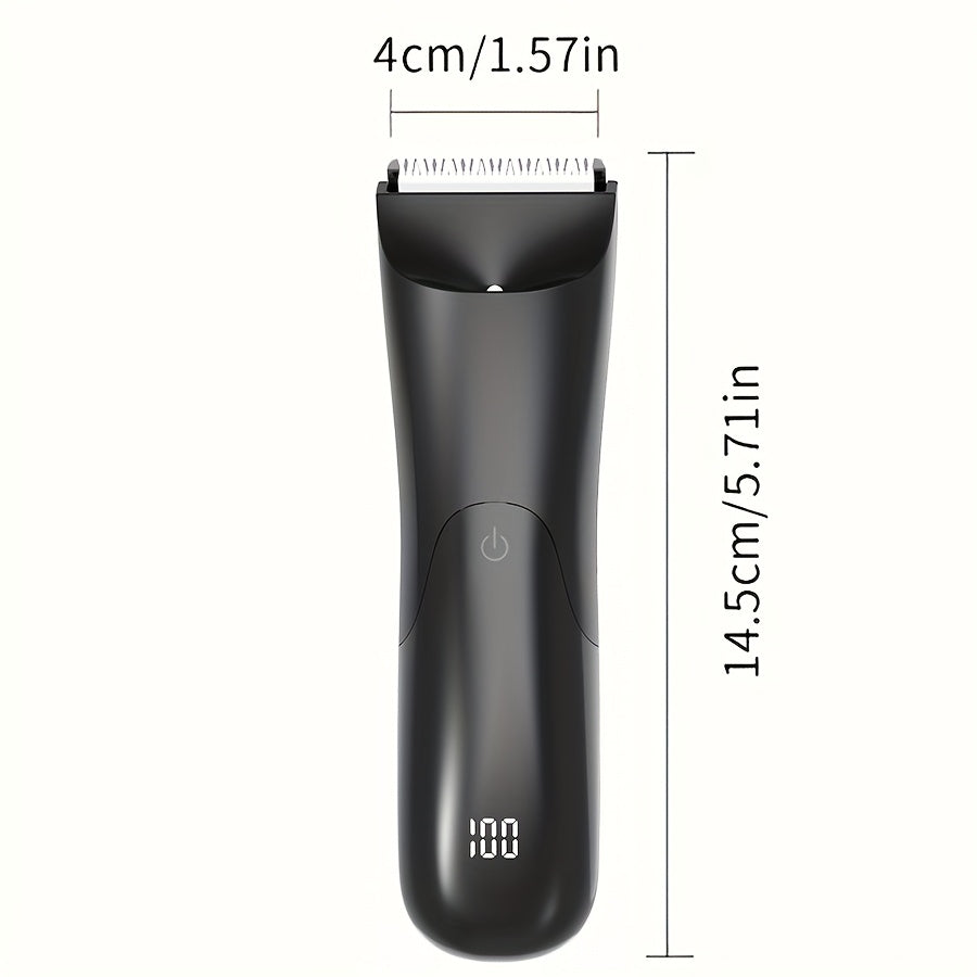 Men's Electric Body Hair Trimmer USB Rechargeable Ceramic Blade Full Body Grooming Shaver