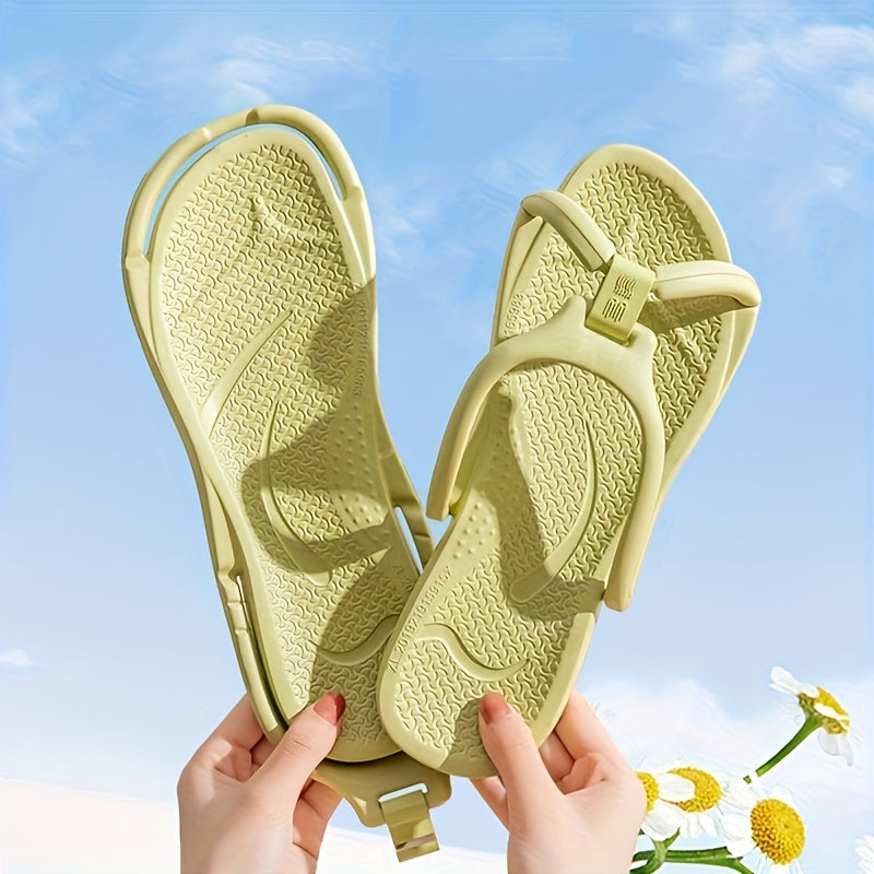 Women’s Light Pink EVA Flip-Flops Non-Slip Adjustable Sandals for Travel