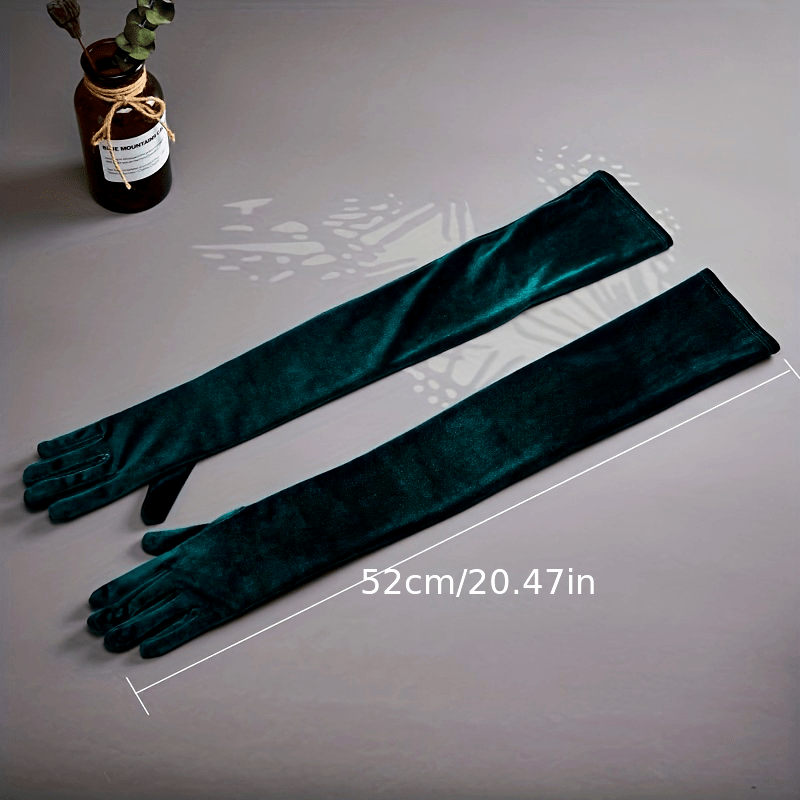 Vintage Velvet Gloves for Women Autumn Winter Dress Up Party Prom Accessory