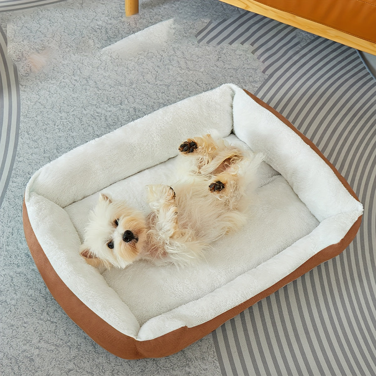 Plush Dog Bed with Elastic PP Cotton for All Breeds Multiple Sizes and Colors