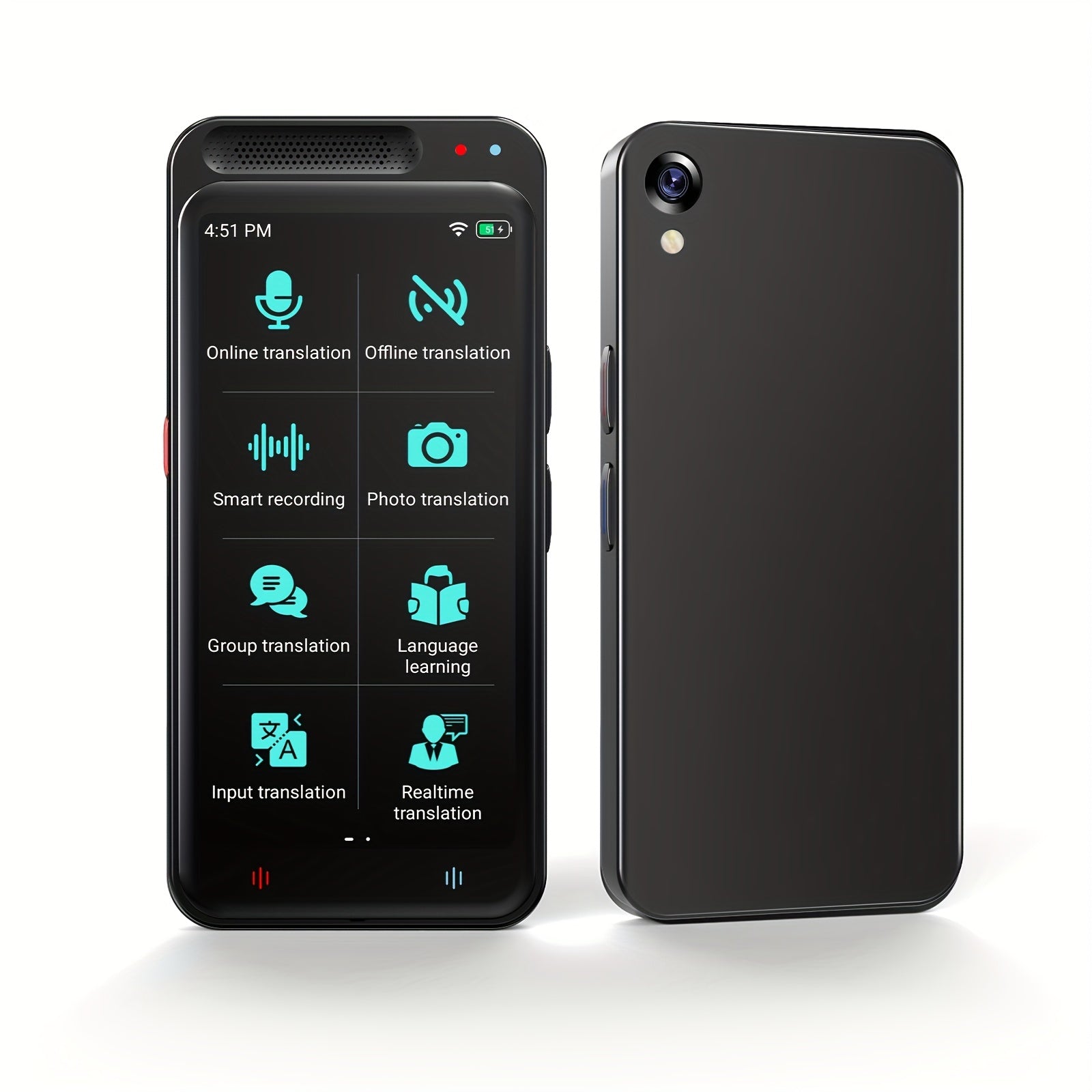 Language Translator Device with 138 Languages, Wi-Fi, 4.1-Inch Screen, Rechargeable Battery