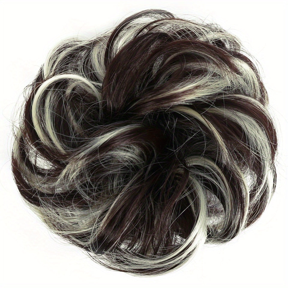 Women Synthetic Hair Bun Chignon Hairpiece Elastic Scrunchie Hair Accessory