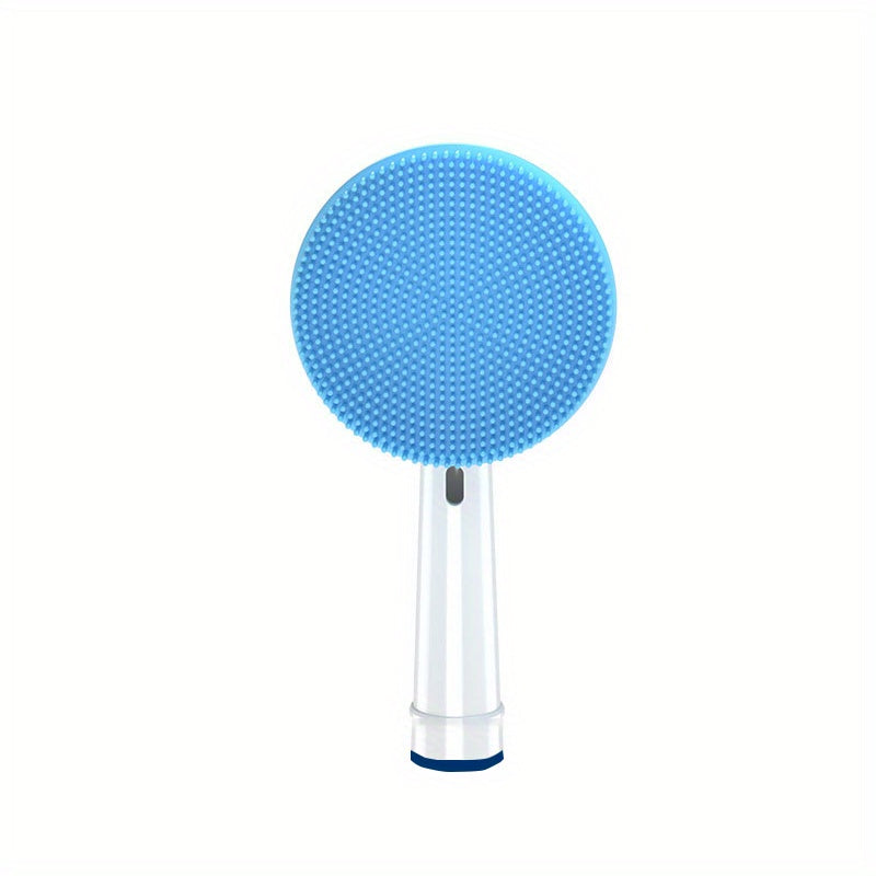 Cabezal de repuesto para cepillo facial de silicona, a prueba de agua, limpieza profunda, azul y blanco