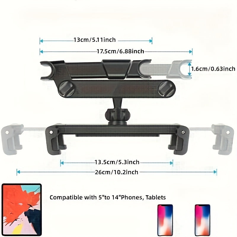 Car Headrest Tablet Mount Holder for Phones and Tablets 11.94-32.77cm