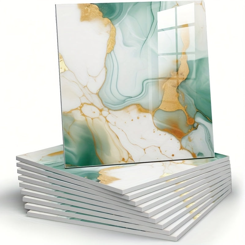 10 шт. мраморных панелей для стен с самоклеящимся водонепроницаемым покрытием для ванной комнаты, кухни, гостиной 29,97 см x 29,97 см