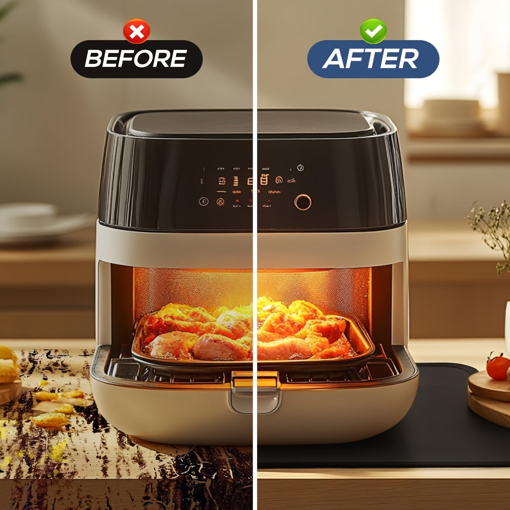 Heat-insulating silicone mat for kitchen appliances surfaces fire-resistant durable