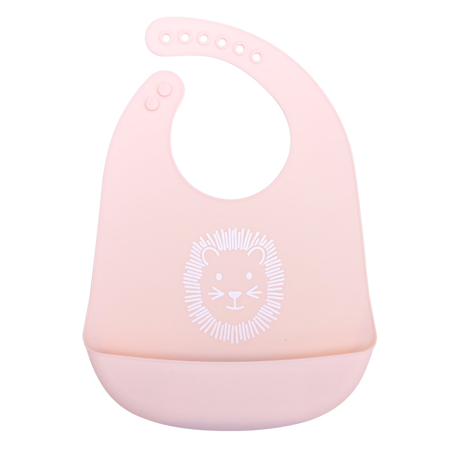 Baby Silicone Bib for Infants Waterproof Lion Print Durable Food Catcher