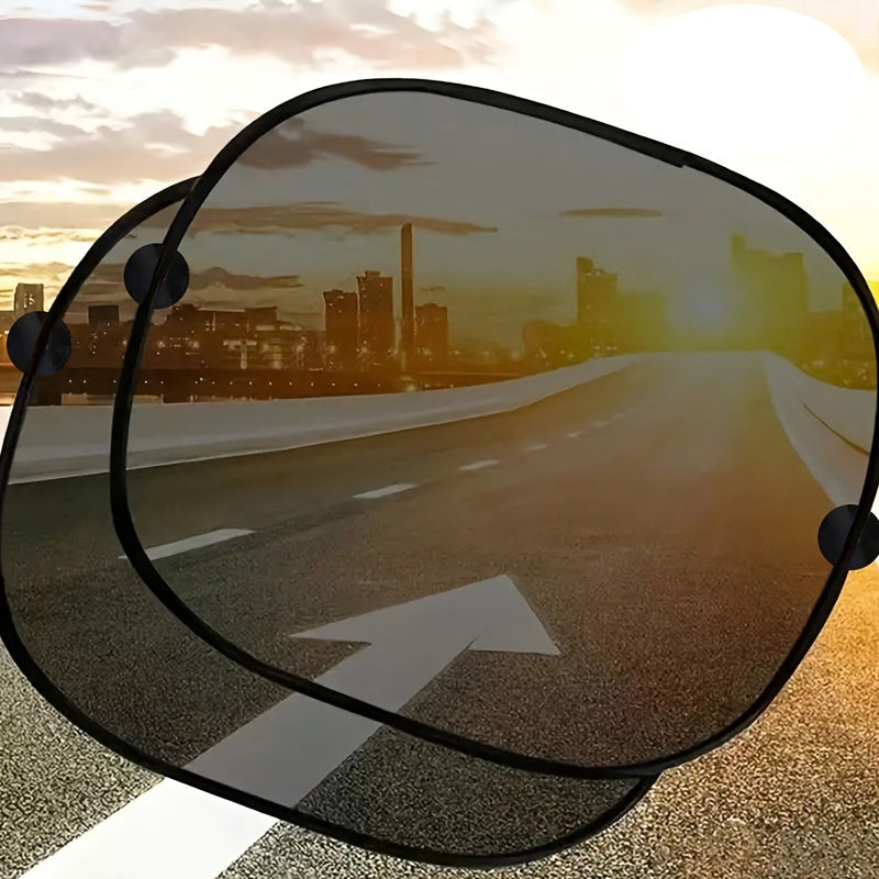 2pcs Car Sunshades Nylon Mesh Rear Windshield UV Heat Insulation