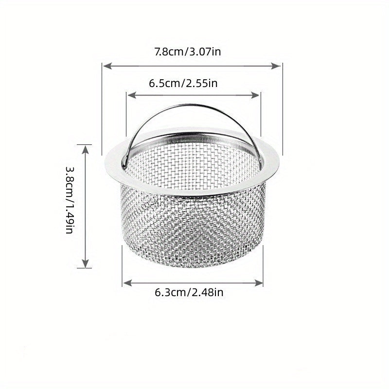 Stainless Steel Kitchen Sink Strainer Basket with Handle for Food Debris